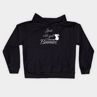 Just a girl who love bunnies Kids Hoodie